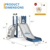 Toddler Slide for Kids with Climber Basketball Hoop, Storage Space,