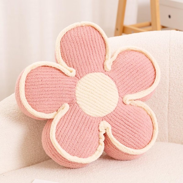 Kcvvcr Flower Pillow, Soft Flower Shaped Floor Cushion, Decorative Throw