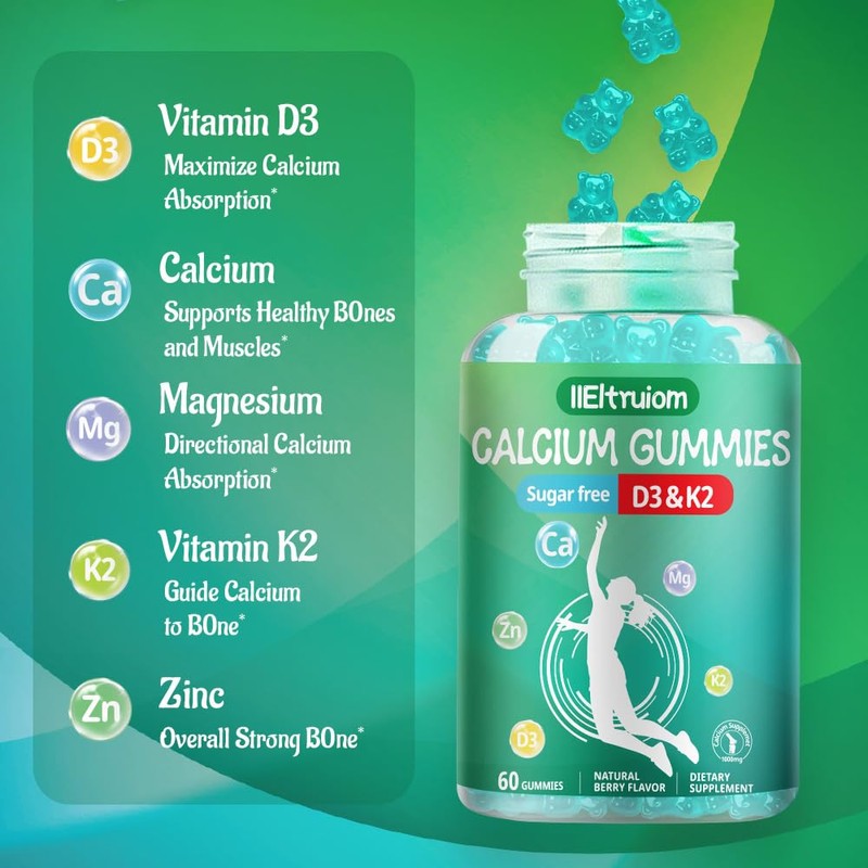IIEltruiom IIEltruiom Calcium Citrate Gummies 1000mg for Women, Calcium Citrate