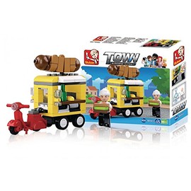 Sluban SlubanM38-B0565 Hot Dog Dining Car Building Bricks Set