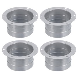 PATIKIL 3 Inch Duct Connector Flange, 6 Pcs Metal Straight Pipe Exhaust Hose Flange for Heating Cooling Ventilation HVAC System