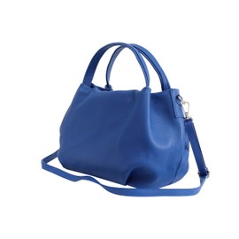 AmbraModa GL023 Women’s Handbag, Handle Bag, Shoulder Bag Made of Genuine Leather - blue, size: m