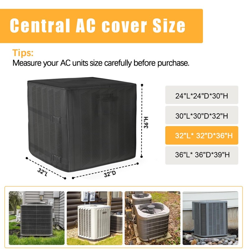 Winter Air Conditioner Covers for Outside Units, 32"W x 32"D