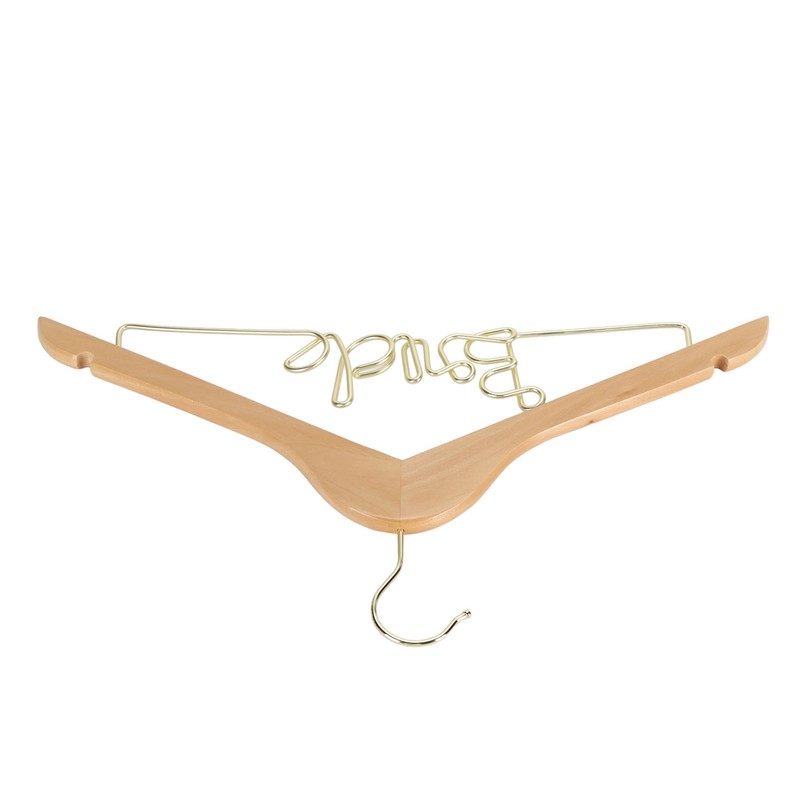 Wedding Hanger Anti Slip Wooden Clothes Hanger Iron Clothing Hanger