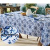 Newbridge 52 x 70 Inch Rectangle Fabric Tablecloth, Blue Amani