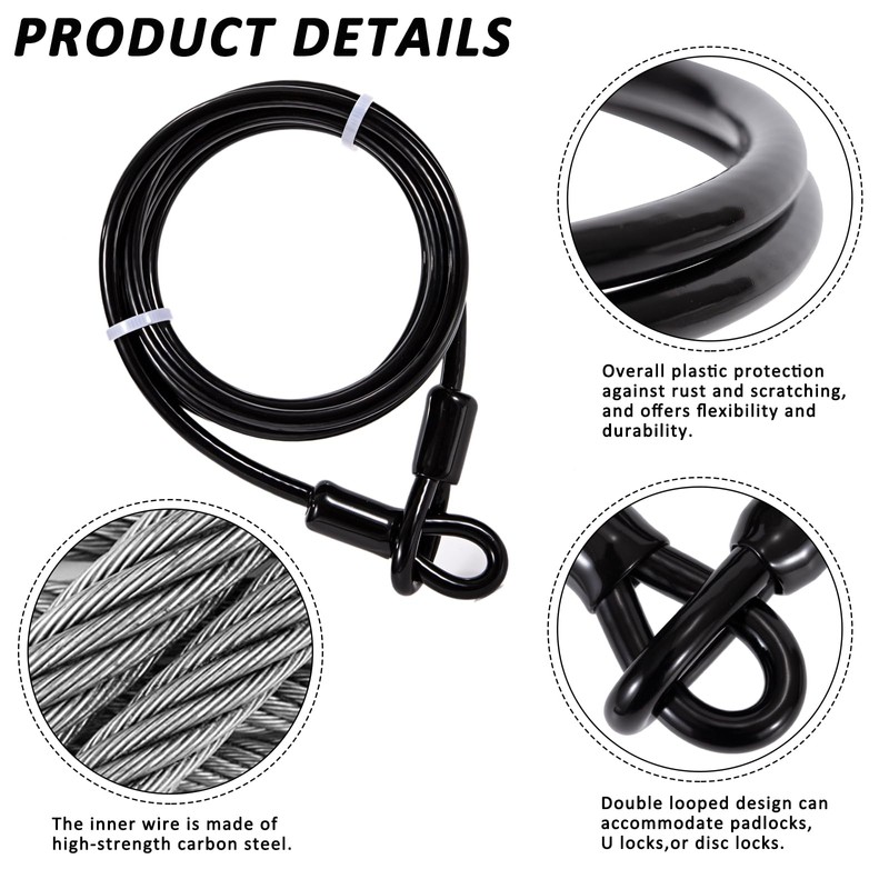 GUNGY 1.8 m Loop Cable Steel Cable with Eyelets Safety