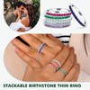 RANDES Aquamarine Rings for Women Eternity Band 925 Sterling Silver