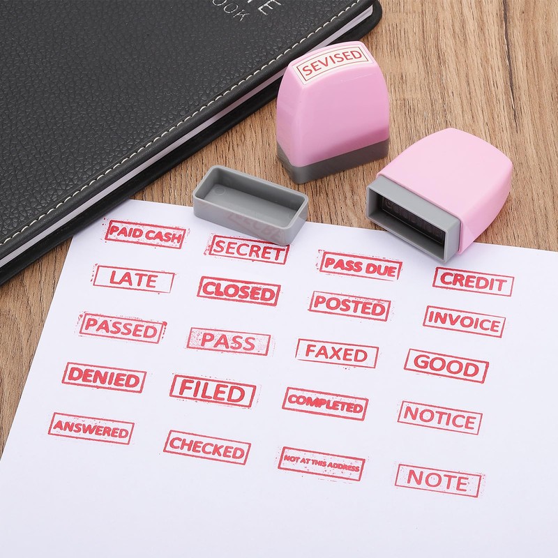 PATIKIL Rejected Notice Stamp with Self Inking Red Ink Office