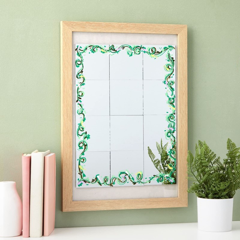 Bright Creations Square Mirror Tiles - 4 in, Silver, Pack