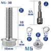 TXXATX M6 Hex Screws M6 x 30 mm Pack of