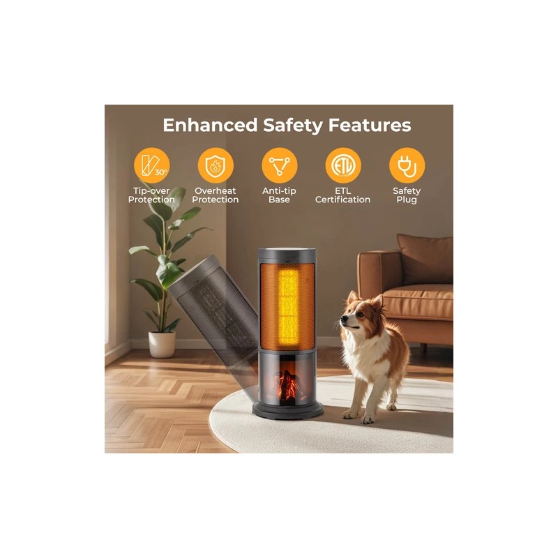 Costway 17-Inch Tower Space Heater for Indoor Use 1500W PTC