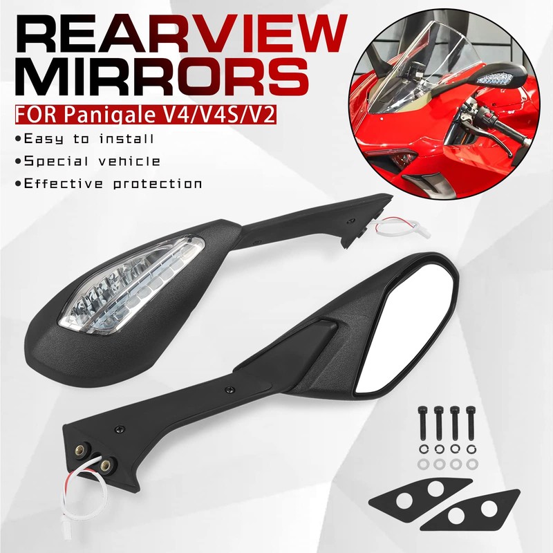 Worldmotop Offroad Rear View Side Mirror Adjustable Motorcycle Side Rearview