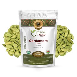 Organic Way Green Cardamom Whole Pods, Hari Elaichi (Elettaria cardamomum) - Kosher & USDA Certified | Vegan, Non-GMO & Gluten Free | Resealable Bag | Adds Flavour | 100% Raw from India (1/2LBS / 8Oz)