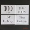 Baby Monthly Card Shadow Monochrome (L-format)