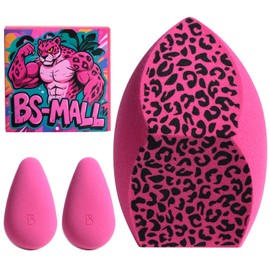 BS-MALL Leopard-print Beauty Blender Sponge & 2 Pcs Premium Dual-purpose Makeup Sponges For Foundation, Concealer & Loose Powder, Portable Travel Essential For Flawless Daily Makeup