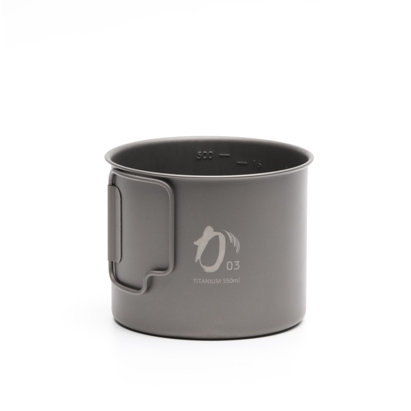 KPOT-550-C Titanium Pot for Outdoor Use, 19.7 fl oz (550