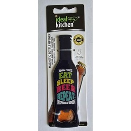 Magnetic Bottle Opener 2-in-1 – Fridge Magnet, Durable Stainless Steel, Portable & Lightweight, Ideal for Home, Bar, Camping, RV & Outdoor Adventures (Eat Sleep)