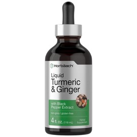 Turmeric and Ginger Liquid Drops with Black Pepper Extract | 4oz Herbal Supplement for Joint, Immune, and Digestive Support | Fast-Absorbing Formula