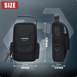 CRIPOP TECH14 Electrician Tool Bag, Heavy Duty Small Tool Pouch, Portable Utility Organizer Case with Zipper Handle, Perfect for Electricians