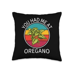 Vintage You Had Me At Oregano Food Lover Throw Pillow