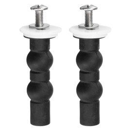 QUARKZMAN Set of 2 M6 Toilet Seat Hinges Screws Expandable Rubber Bolts Upper Nuts Set for Top Mounting Toilet Seat Hinges Replacement Parts Kit (Washer Diameter: 28 mm/1.1 Inches)
