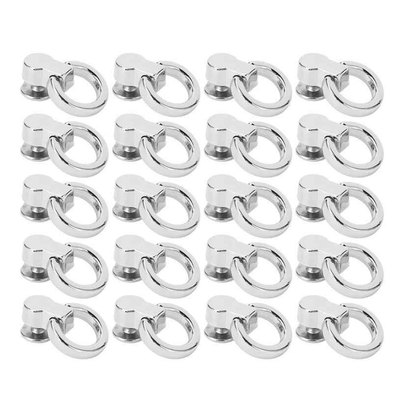 20Pcs D Ring Rivets 13x7mm 360 Degree Rotation Screw Stud