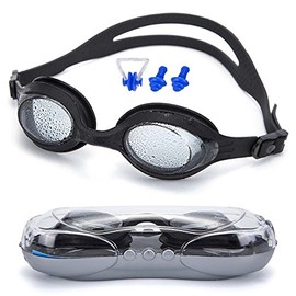 anteojos de natación para Hombres, Mujeres, Adultos, jóvenes, niños, antivaho, protección UV, a Prueba de Fugas, triatlón, anteojos de natación (Negro
