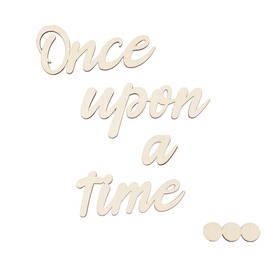 1 Set of Once Upon a Time Sign Wooden Reading Corner Decor Kids Room Stickers Photo Wall Decoration Signage Room Decor for Living Room Office Room