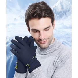 Men's Gloves Cold Weather Gloves 20° F (20 °C) Low Zero Thermal Gloves, Bicycle Gloves, Touch Panel Compatible, Smartphone Gloves, Outdoor Gloves, Fleece-Lined, Windproof, Waterproof, Thermal, Skiing