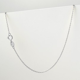 G.Rui&Niao 925 Sterling Silver Chain Necklace for Women, 18K Gold Plated 1.1mm Flat Cable Chain Necklaces - White 16-18 inch