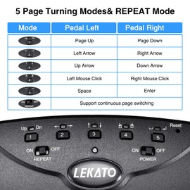 LEKATO Wireless Bluetooth Page Turner Pedal Music Page Turner Pedal for Ipad,Tablets Android IOS Phones Rechargeable Foot Pedal Silent Page Turner Ipad for Hands-Free