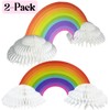 GIFTEXPRESS 2 Pack Jumbo 30" Rainbow Honeycomb Centerpiece - Paper