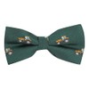King & Priory Dark Green Herringbone Embroidered Tractor Bow Tie