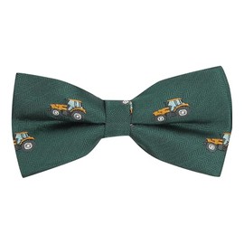King & Priory Dark Green Herringbone Embroidered Tractor Bow Tie