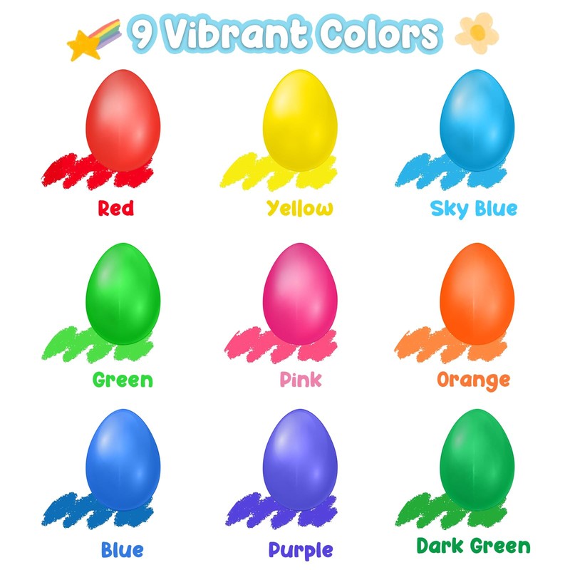 9-Colour Egg Shaped Crayons, Plam Grip Washable Paint Crayons for