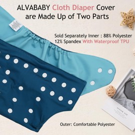 ALVABABY 3 pcs Baby Cloth Diaper Covers with One Wet Bag, Swim Diaper,Cloth Diaper Shell Baby Girls and Boys 3CDC03A
