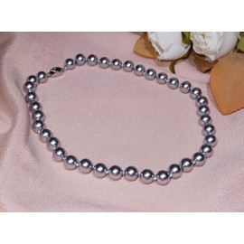 Ailana Laine - Collar de perlas del mar del Sur de 8 mm y 10 mm para mujer, collar de perlas de Tahití de 8 mm y 10 mm, collar de perlas para mujer con cadena de plata de ley 925, Plata esterlina,