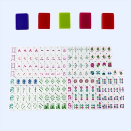 New Four Layer Anti Fading Acrylic Hand Painted Mahjong European and American Mahjong Tiles WholesaleColor: Grass