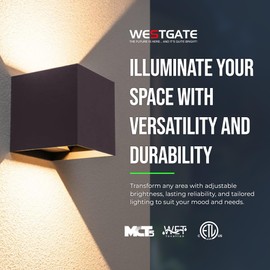 Modern Wall Light Cube – 15W Wall Cube with 70,000 Hour Lifespan - 2700K/3000K/3500K/4000K/5000K Color Changing Options in Aluminum Housing – Adjustable Beam Angle for Outdoor or Indoor Use (Bronze)