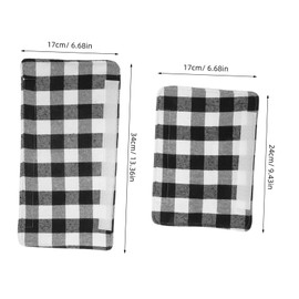 TEHAUX 3pcs Black White Checkered Handle Covers for Refrigerators Ovens Microwaves Washable Appliance Protector Durable Elegant Kitchen Accessory
