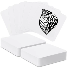 Dunzoom 50 Pcs Artist's Tiles Zen 4.5'' x 4.5'' Square White Paper Tiles Drawing Supplies for Calligrapher Watercolor Sketch Book Notebook