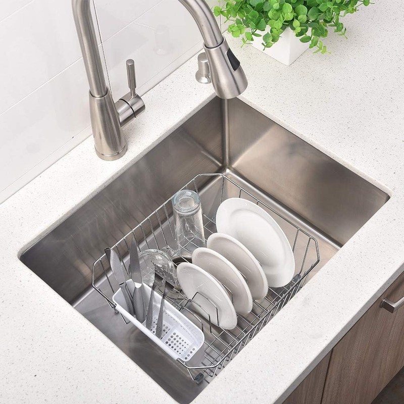 IKEBANA Dish Drying Rack Kitchen in-Sink Chrome Finish Wire Dish