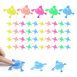 40 Pieces Bouncing Frog Toy, Jumping Toy, Mini Frog Toy, Parent-Child Toy, Party Game Props for Kids (Random Colours)
