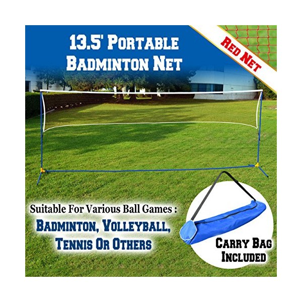 BenefitUSA Portable 3-in-1 Volleyball Tennis Badminton Net Set Training Beach with Carrying Bag 13.5' L