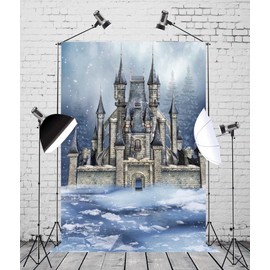 CORFOTO Fabric 6x8ft Fantasy Backdrop Theme Photography ICY ice and Snow fir Jungle Fairy Castle Background Newborn Child Birthday Party Room Tapestry Girl Adult Portrait Photoshoot Studio Props