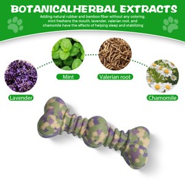 TOONOVEL Dog Interactive Toys, Dog Bone Chew Toys, Tooth Cleaning Toys, Natural Rubber Dog Toys, Natural Herbal Infused Chew Toy for Dogs with Destructive Behavior, Anxiety, and Restlessness