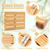 Foldable Bamboo Bath Mat for Shower, 19.68" x 14.17" in