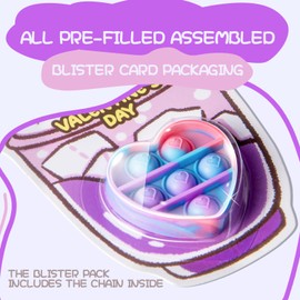 MEADIN Valentines Day Gifts for Kids - 48 Pack Prefilled Heart Pop Fidget Valentines Cards for Kids Classroom - Valentine Exchange Cards for Boys Girls School Class Gifts Party Favors