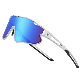 DUCO DK268 Kids Sunglasses, Children's Sunglasses, Baseball, Polarized Sunglasses, Sports, Ultra Lightweight Frame, UV Protection, Running, Cycling, 5 - 12 Years Old, multicolor (white / blue), Free