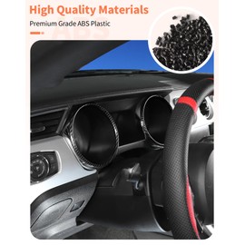 Summleaf for Ford Mustang 2015-2018 Carbon Fiber Center Console Dashboard Meter Trim Frame Panel Cover Interior Deco Accessories